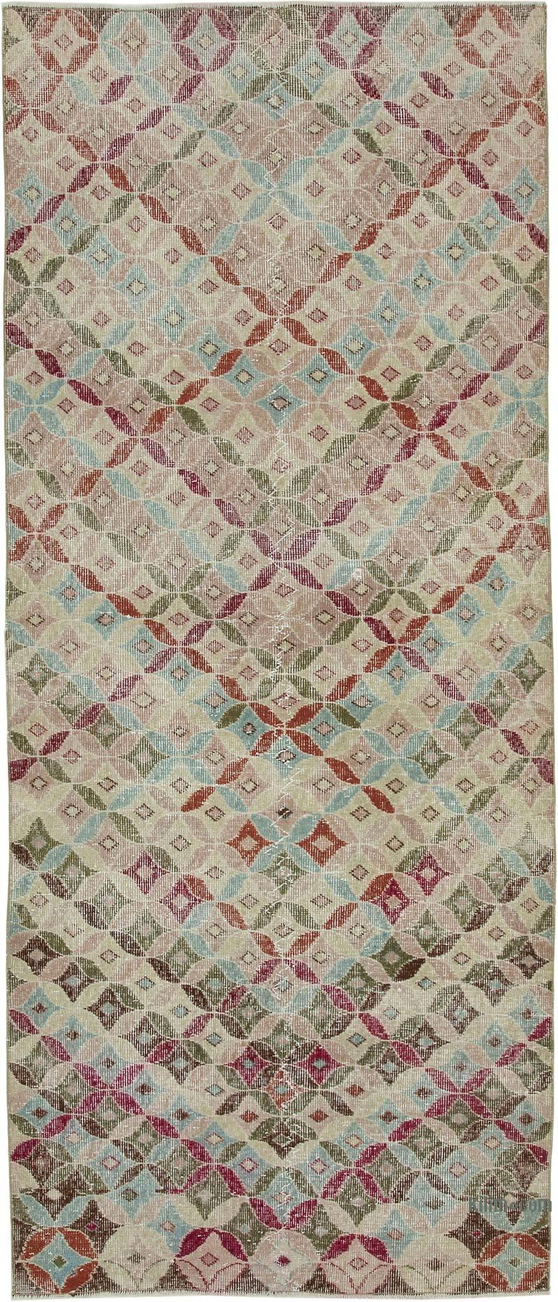 Retro Hand-Knotted Vintage Runner - 3' 8" x 8' 11" (44" x 107") - K0038391