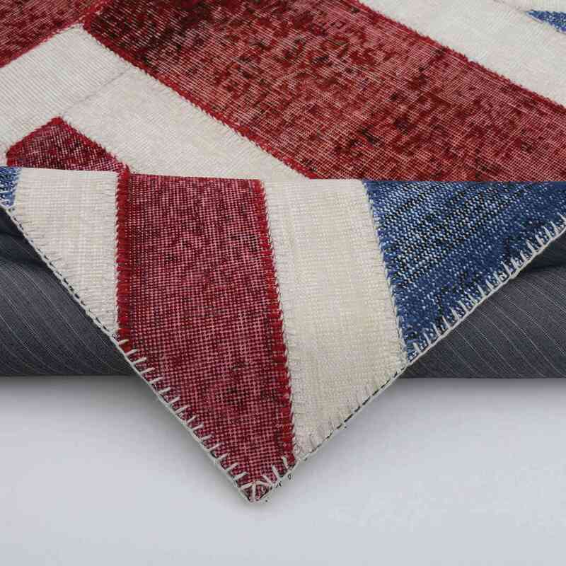 İngiltere Bayraklı Patchwork Halı - 172 cm x 242 cm - K0038489