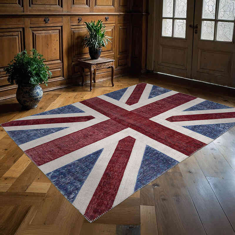 Patchwork Británica Flag Rug - 172 cm x 240 cm - K0038493