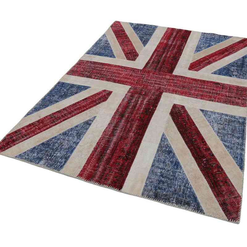 Patchwork Hand-Knotted Turkish Rug - 5' 8" x 8'  (68" x 96") - K0038500