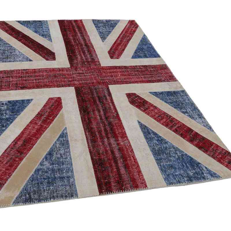 Patchwork Hand-Knotted Turkish Rug - 5' 8" x 8'  (68" x 96") - K0038500