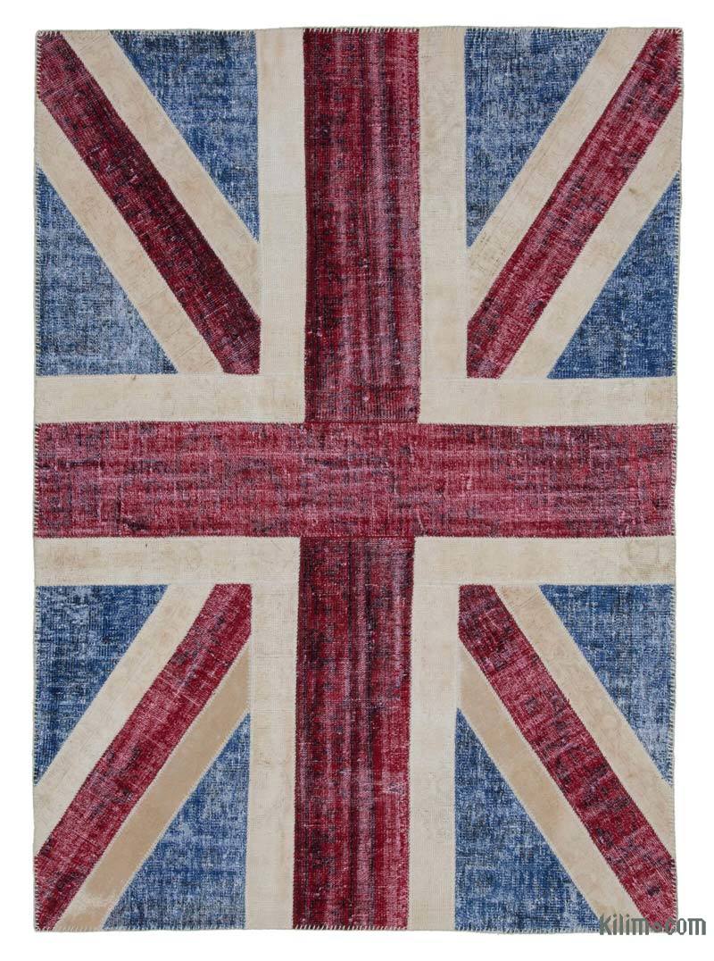 Patchwork Hand-Knotted Turkish Rug - 5' 8" x 8'  (68" x 96") - K0038500