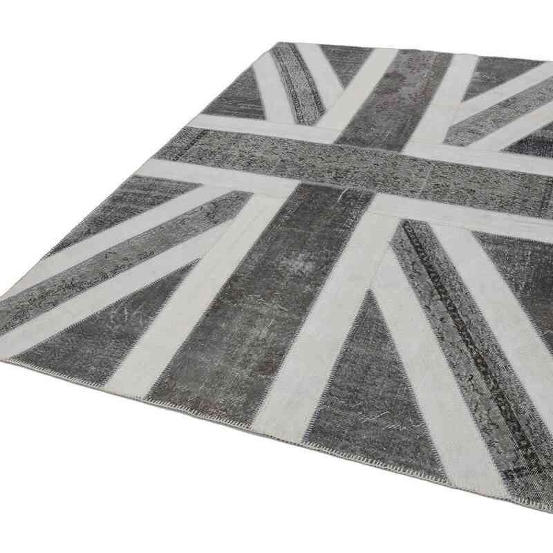 Gris Patchwork Británica Flag Rug - 200 cm x 300 cm - K0038521