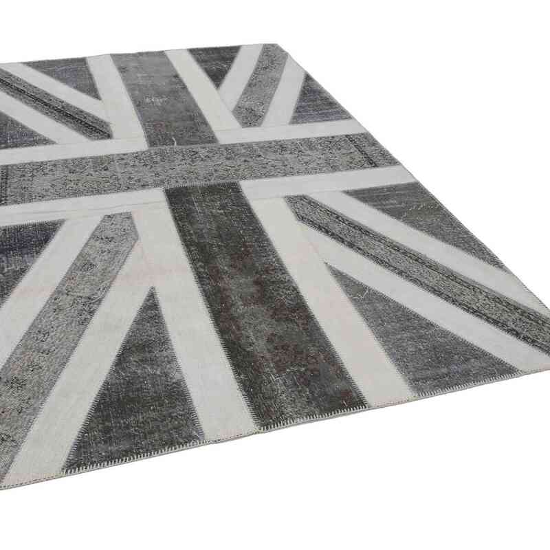 Gris Patchwork Británica Flag Rug - 200 cm x 300 cm - K0038521