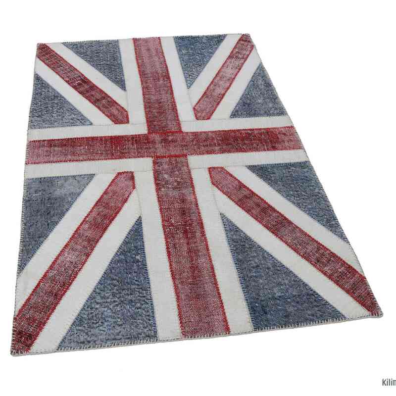 Patchwork Británica Flag Rug - 123 cm x 184 cm - K0038544