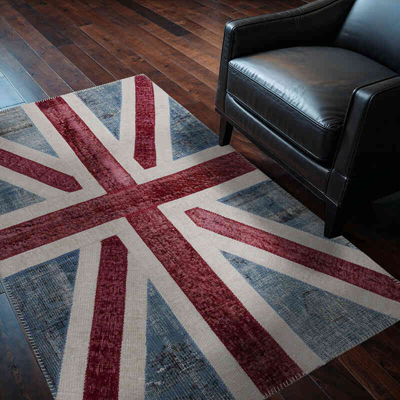 Patchwork Británica Flag Rug - 123 cm x 183 cm - K0038549