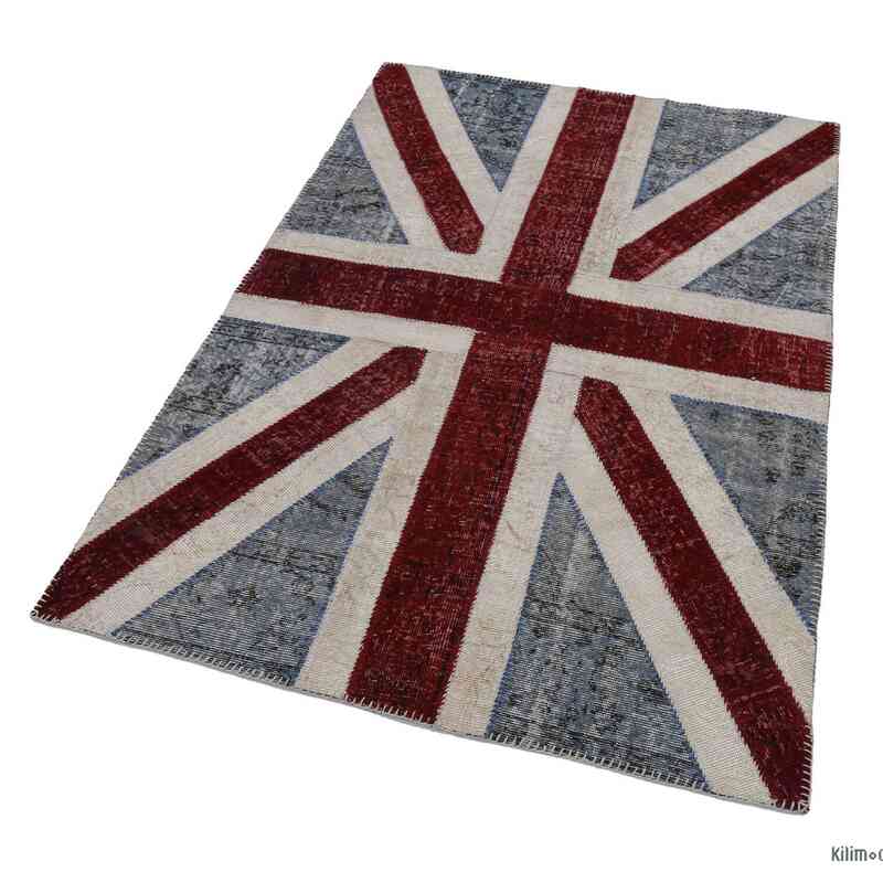 Patchwork Hand-Knotted Turkish Rug - 4'  x 6'  (48" x 72") - K0038555