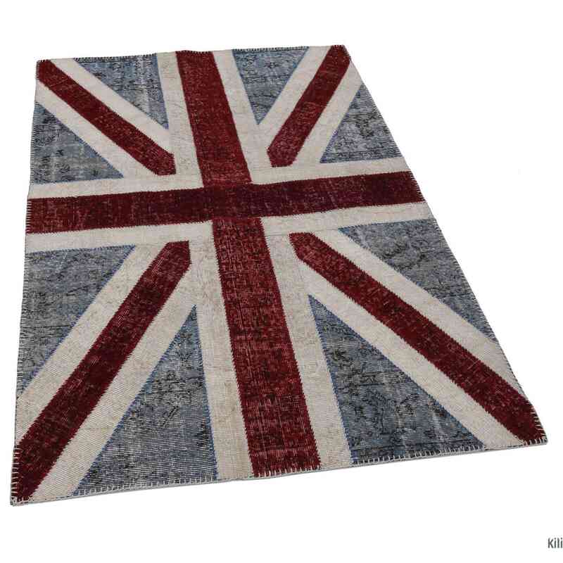 Patchwork Hand-Knotted Turkish Rug - 4'  x 6'  (48" x 72") - K0038555