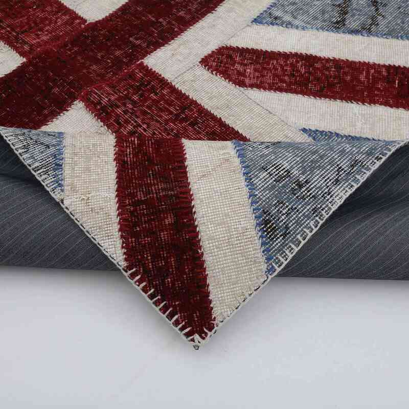 Patchwork Hand-Knotted Turkish Rug - 4'  x 6'  (48" x 72") - K0038555