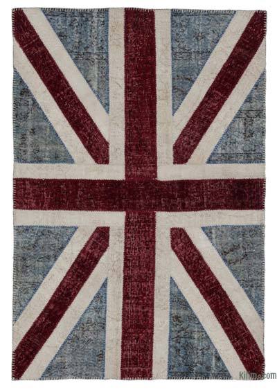 Patchwork Hand-Knotted Turkish Rug - 4'  x 6'  (48" x 72")