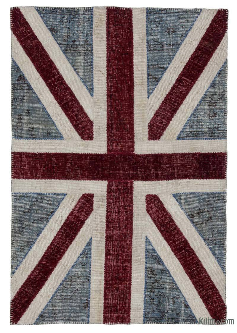Patchwork Hand-Knotted Turkish Rug - 4'  x 6'  (48" x 72") - K0038555