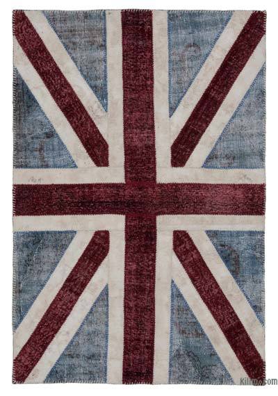 Patchwork Hand-Knotted Turkish Rug - 4'  x 6'  (48" x 72")