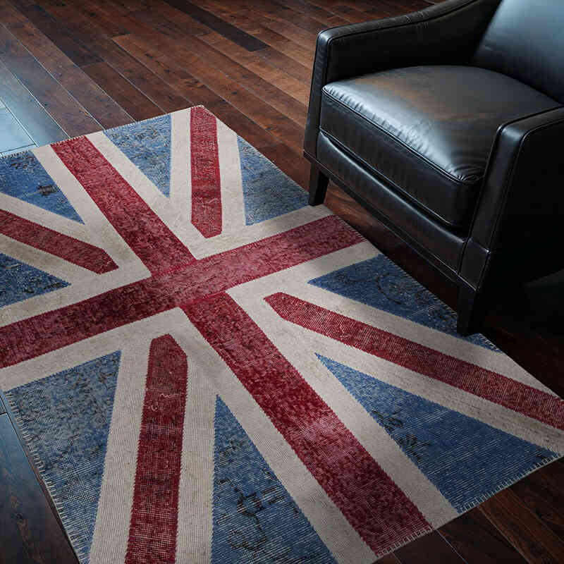 Patchwork Británica Flag Rug - 123 cm x 183 cm - K0038560