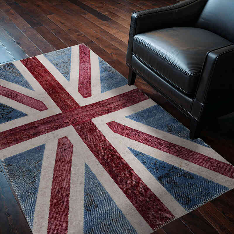 Patchwork Británica Flag Rug - 123 cm x 182 cm - K0038561