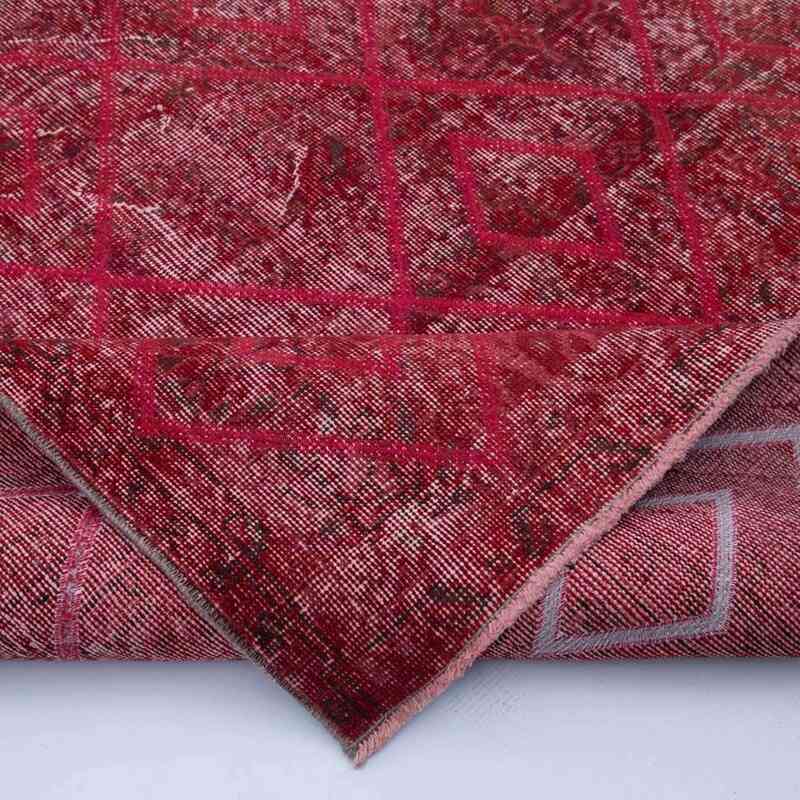 Rojo Alfombra Turca bordada sobre teñida vintage - 206 cm x 338 cm - K0038596
