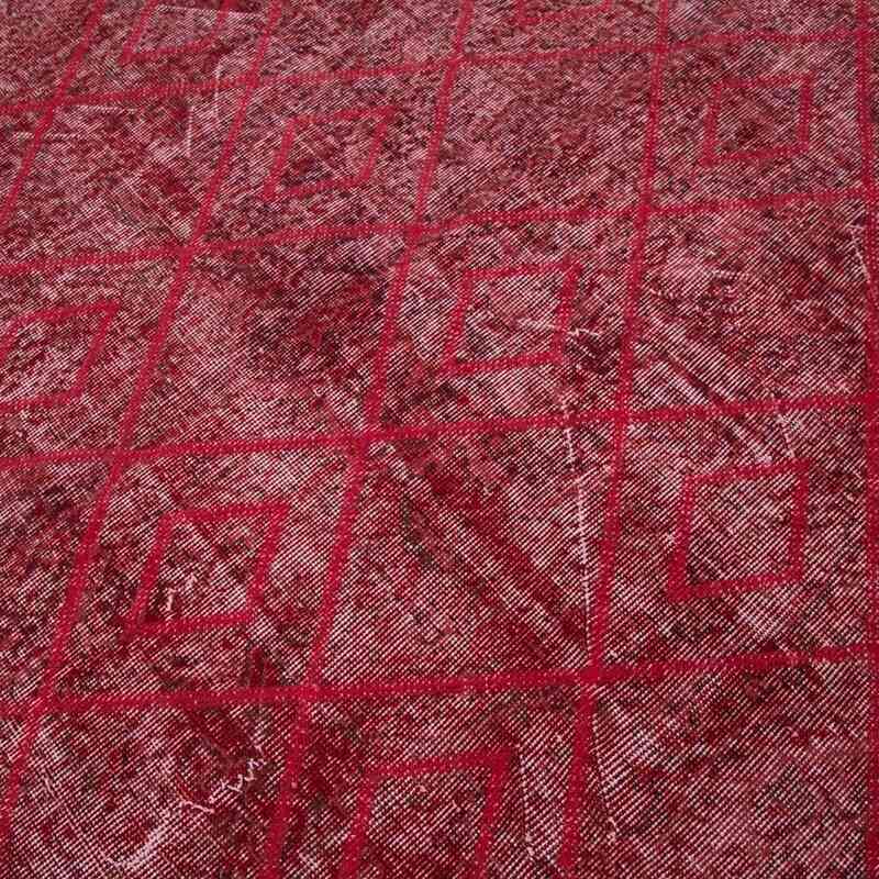 Rojo Alfombra Turca bordada sobre teñida vintage - 206 cm x 338 cm - K0038596