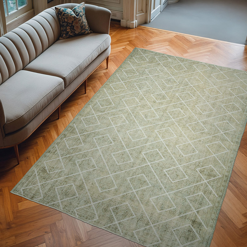 Alfombra Turca bordada sobre teñida vintage - 207 cm x 315 cm - K0038597
