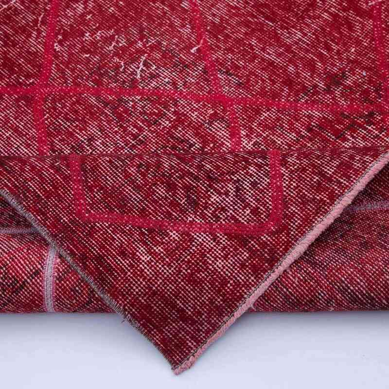 Rojo Alfombra Turca bordada sobre teñida vintage - 209 cm x 328 cm - K0038601
