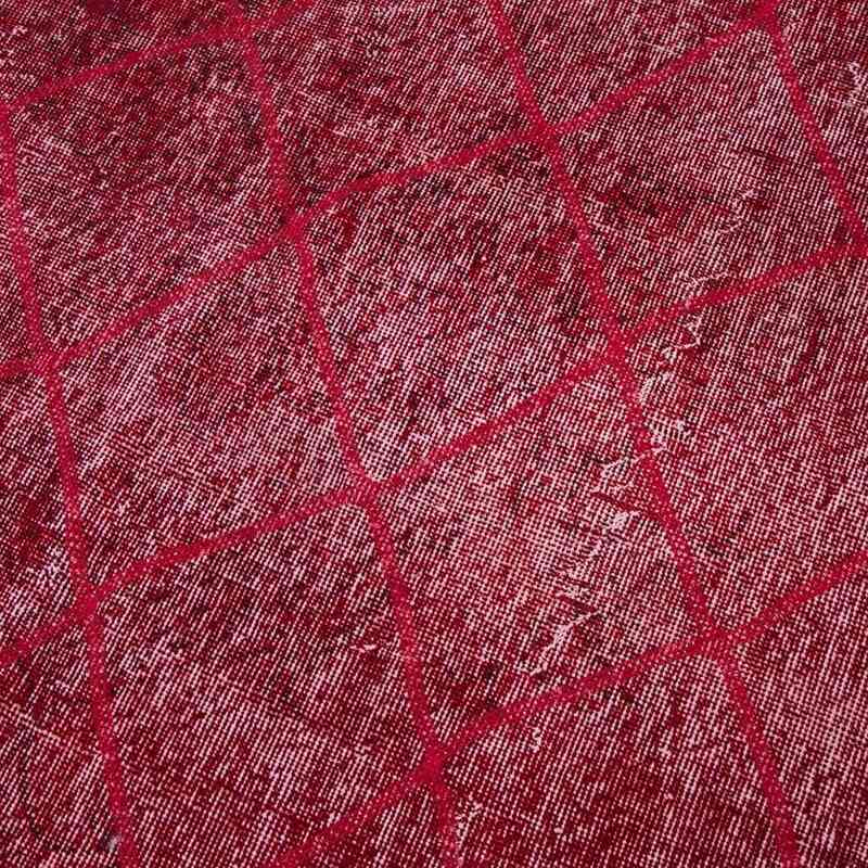 Rojo Alfombra Turca bordada sobre teñida vintage - 209 cm x 328 cm - K0038601