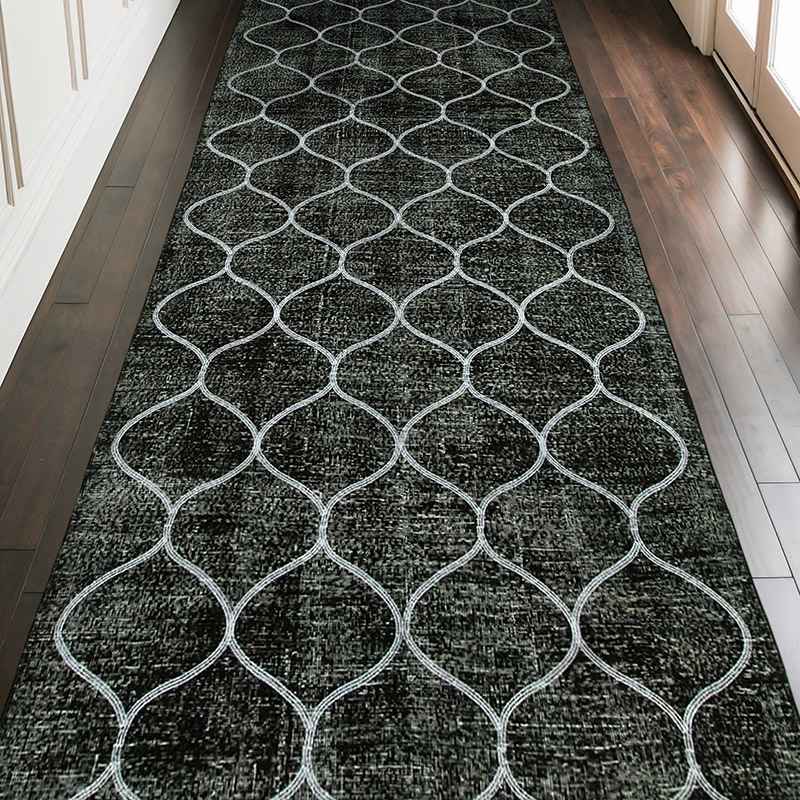 Embroidered Over-dyed Turkish Vintage Runner - 4' 8" x 11' 11" (56" x 143") - K0038619