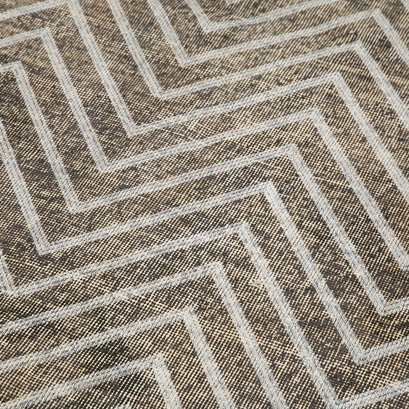 Gris Alfombra Turca bordada sobre teñida vintage - 150 cm x 379 cm - K0038620