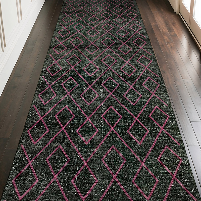 Alfombra Turca bordada sobre teñida vintage - 147 cm x 400 cm - K0038624