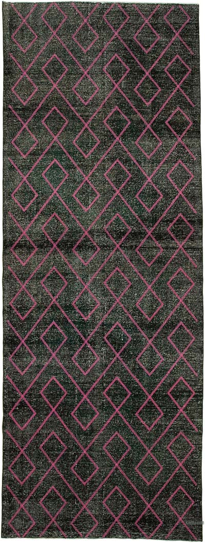Alfombra Turca bordada sobre teñida vintage - 147 cm x 400 cm