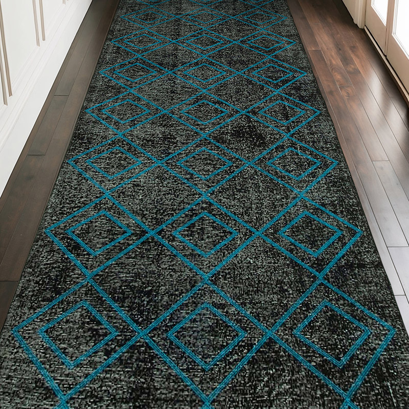 Alfombra Turca bordada sobre teñida vintage - 145 cm x 357 cm - K0038626