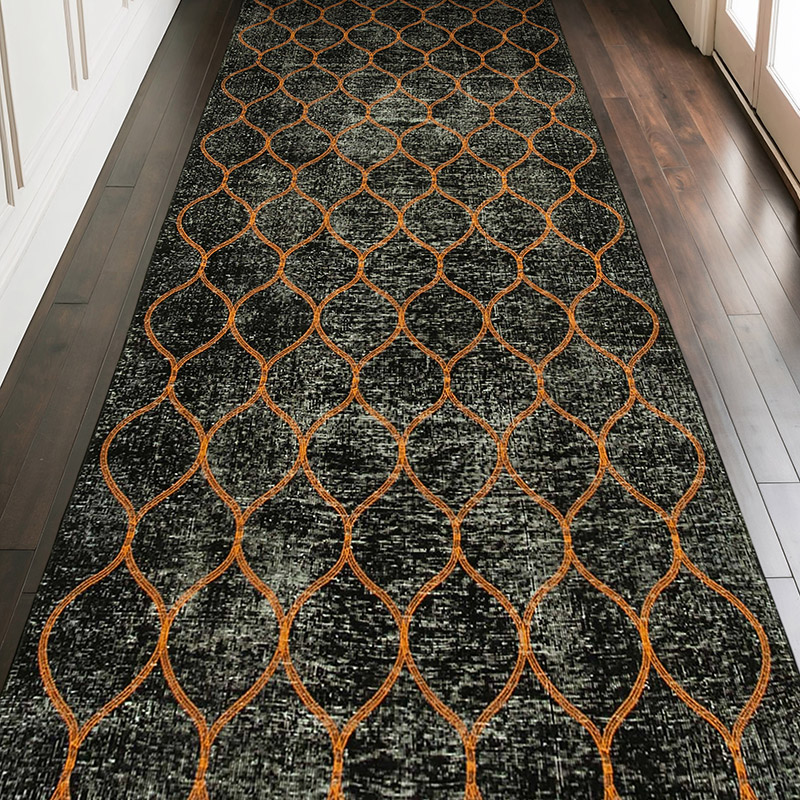 Alfombra Turca bordada sobre teñida vintage - 144 cm x 364 cm - K0038631