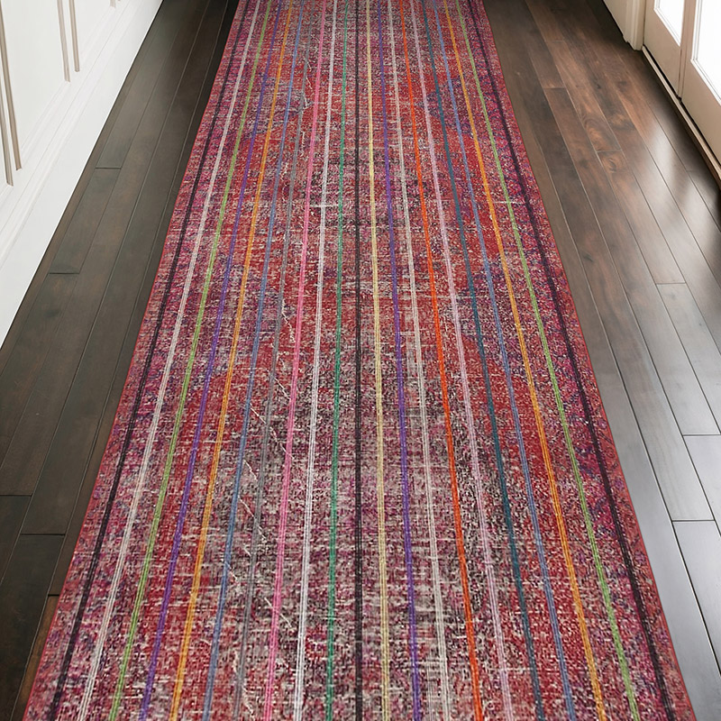 Alfombra Turca bordada sobre teñida vintage - 138 cm x 390 cm - K0038637