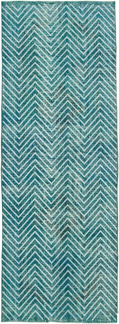 Alfombra Turca bordada sobre teñida vintage - 143 cm x 400 cm
