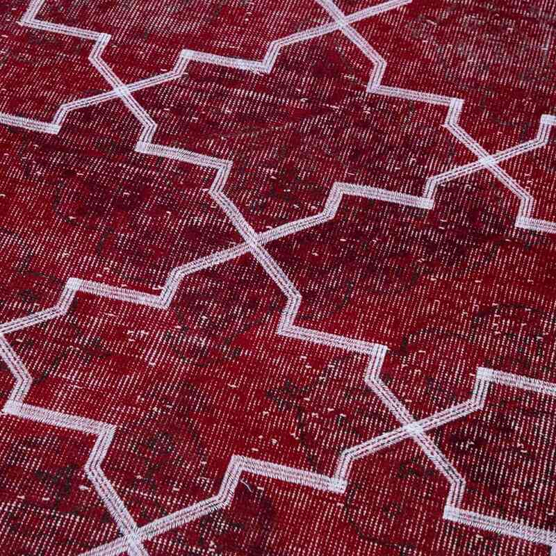 Rojo Alfombra Turca bordada sobre teñida vintage - 150 cm x 380 cm - K0038649