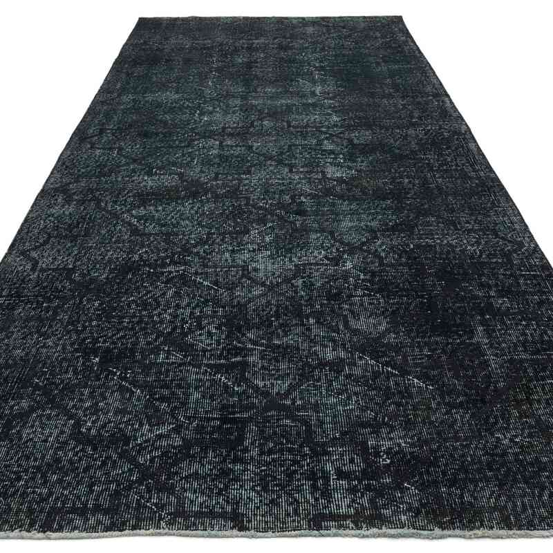 Embroidered Over-dyed Turkish Vintage Runner - 4' 9" x 11' 5" (57" x 137") - K0038652