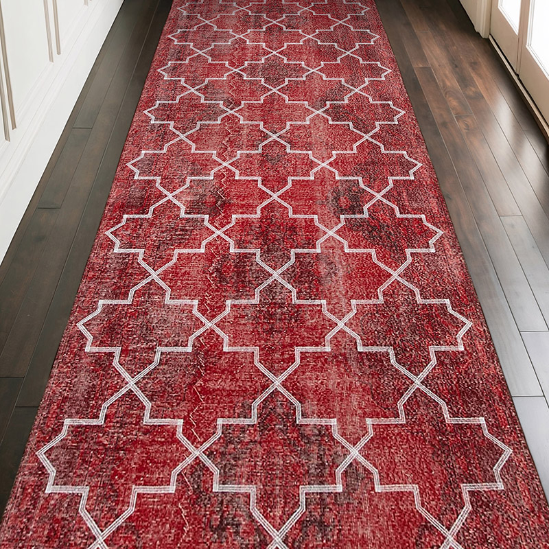 Alfombra Turca bordada sobre teñida vintage - 145 cm x 382 cm - K0038655
