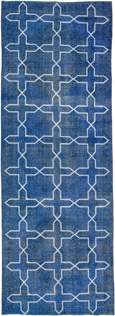 Alfombra Turca bordada sobre teñida vintage - 144 cm x 402 cm