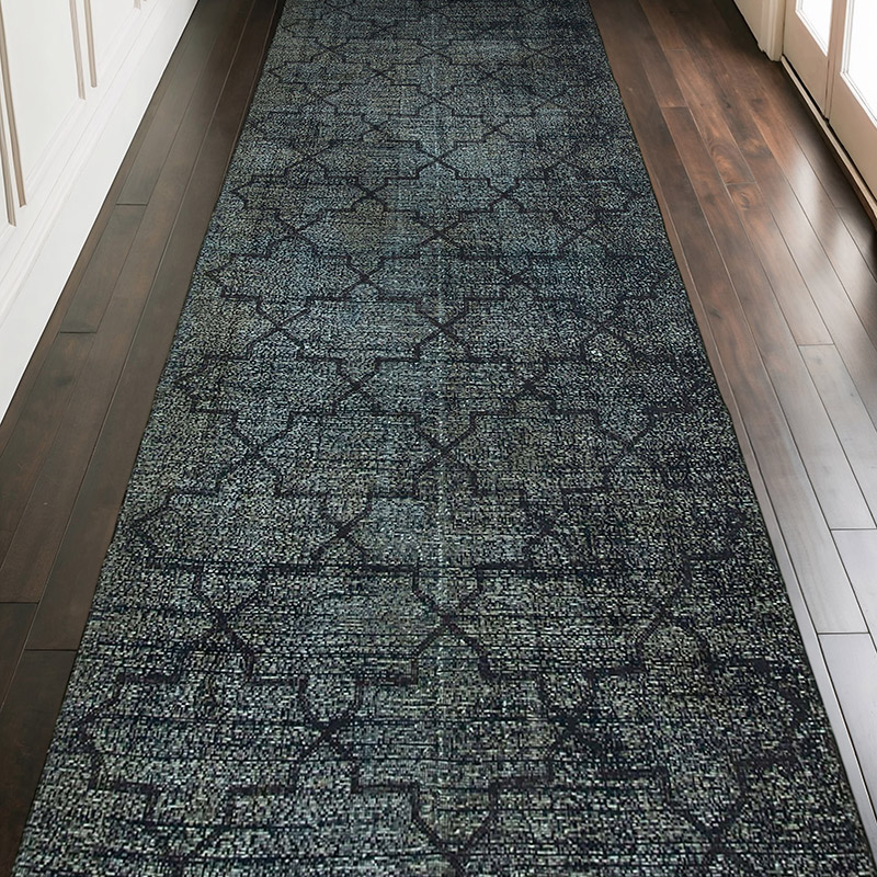 Embroidered Over-dyed Turkish Vintage Runner - 4' 8" x 13' 5" (56" x 161") - K0038669
