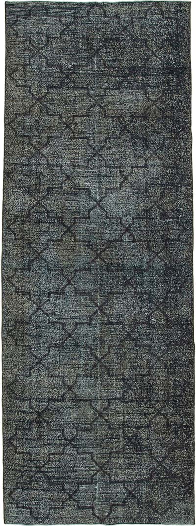 Embroidered Over-dyed Turkish Vintage Runner - 4' 8" x 13' 5" (56" x 161")