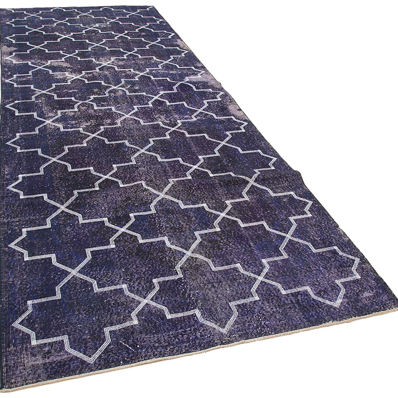 Alfombra Turca bordada sobre teñida vintage - 138 cm x 387 cm - K0038674