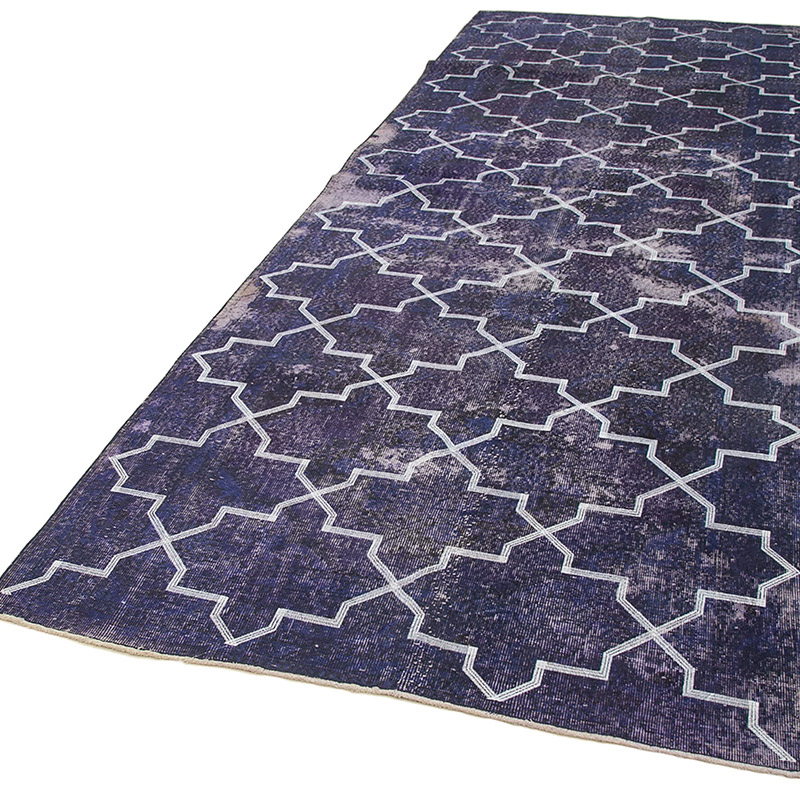 Alfombra Turca bordada sobre teñida vintage - 138 cm x 387 cm - K0038674