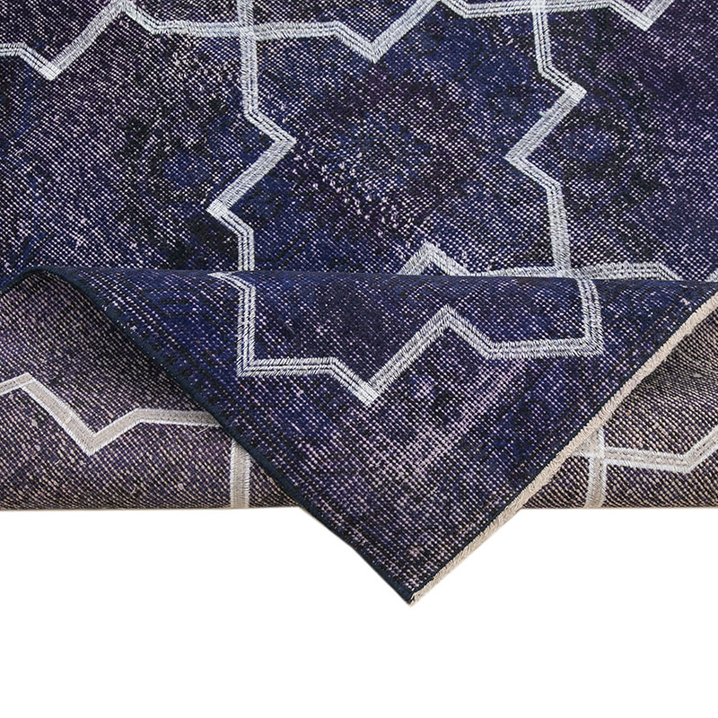 Alfombra Turca bordada sobre teñida vintage - 138 cm x 387 cm - K0038674