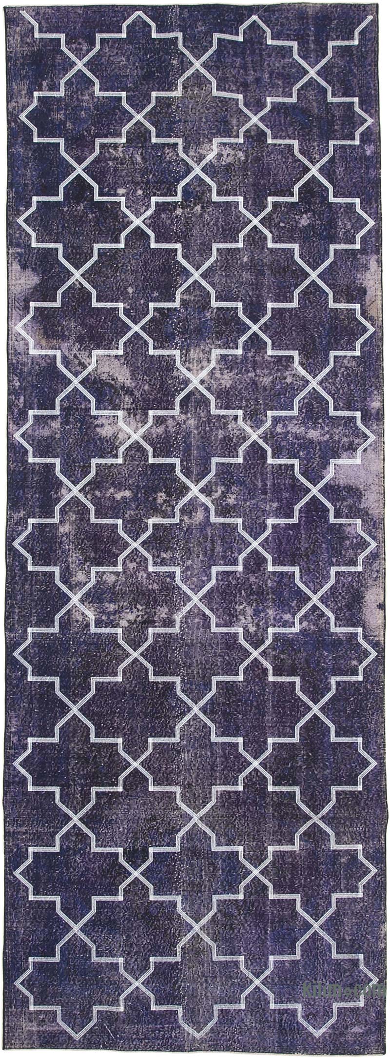 Alfombra Turca bordada sobre teñida vintage - 138 cm x 387 cm - K0038674