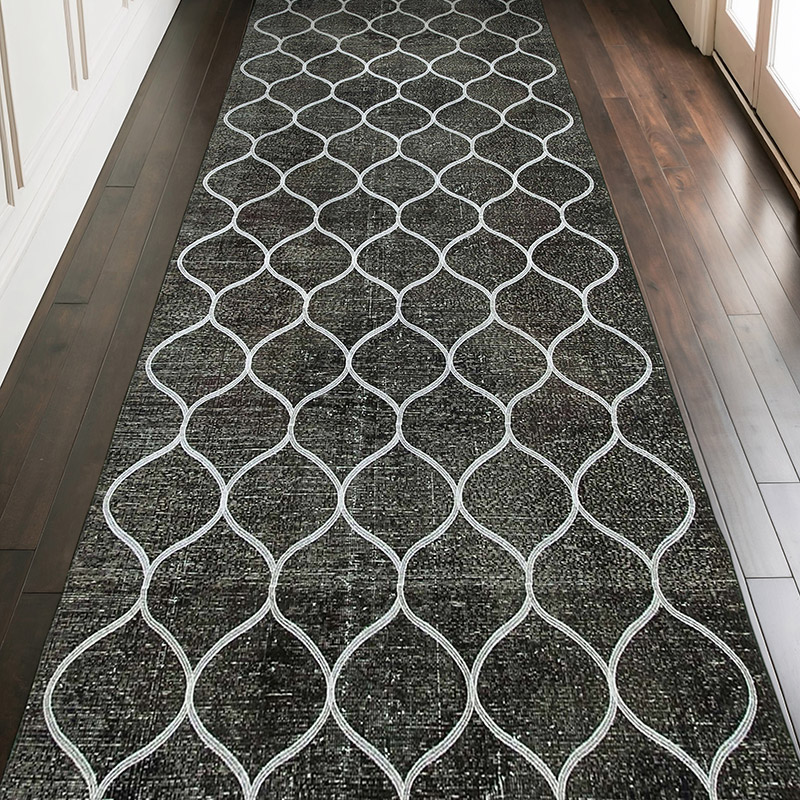Alfombra Turca bordada sobre teñida vintage - 145 cm x 392 cm - K0038675