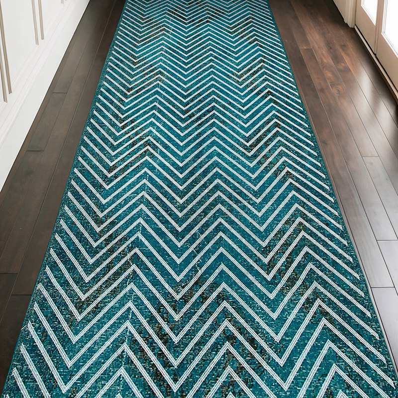 Alfombra Turca bordada sobre teñida vintage - 144 cm x 390 cm - K0038676