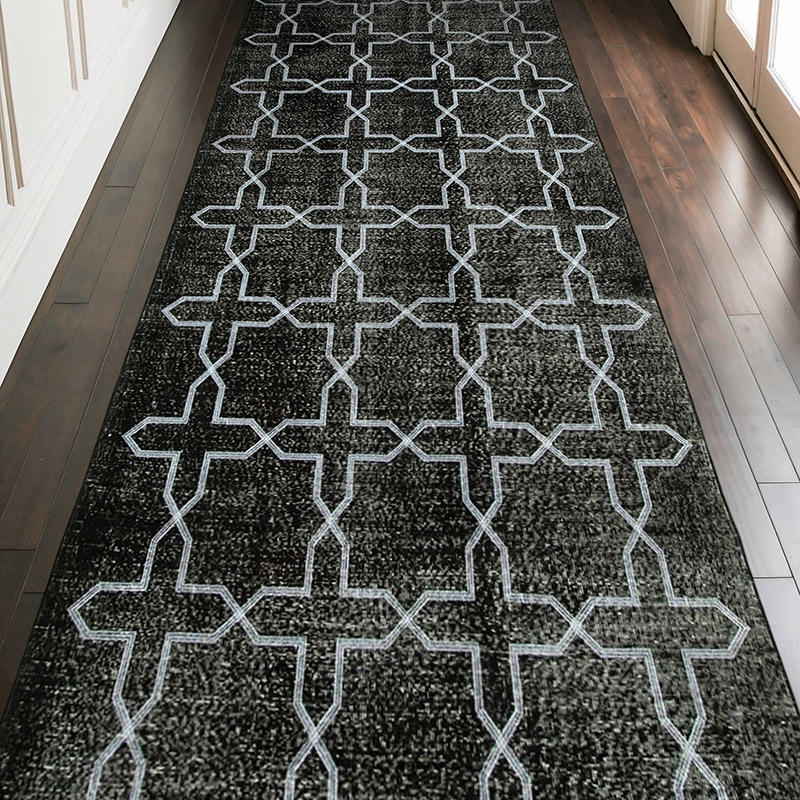 Alfombra Turca bordada sobre teñida vintage - 142 cm x 371 cm - K0038684