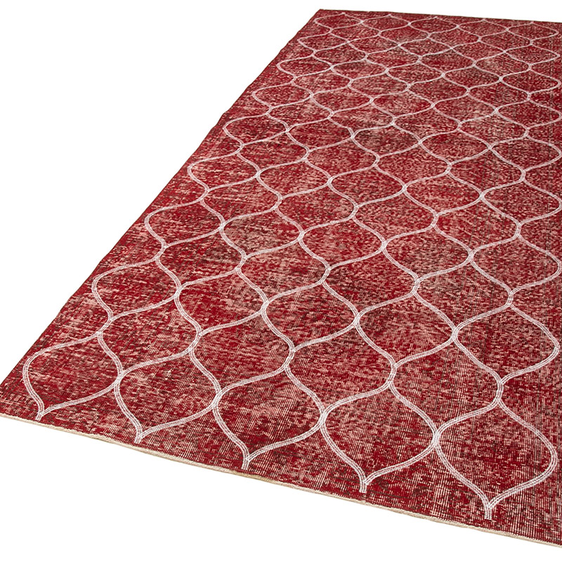 Embroidered Over-dyed Turkish Vintage Runner - 4' 9" x 12'  (57" x 144") - K0038691