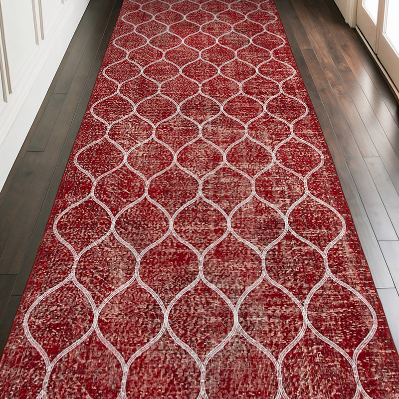 Embroidered Over-dyed Turkish Vintage Runner - 4' 9" x 12'  (57" x 144") - K0038691
