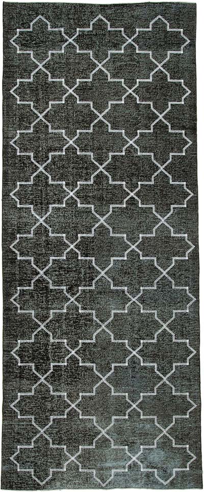 Alfombra Turca bordada sobre teñida vintage - 150 cm x 372 cm