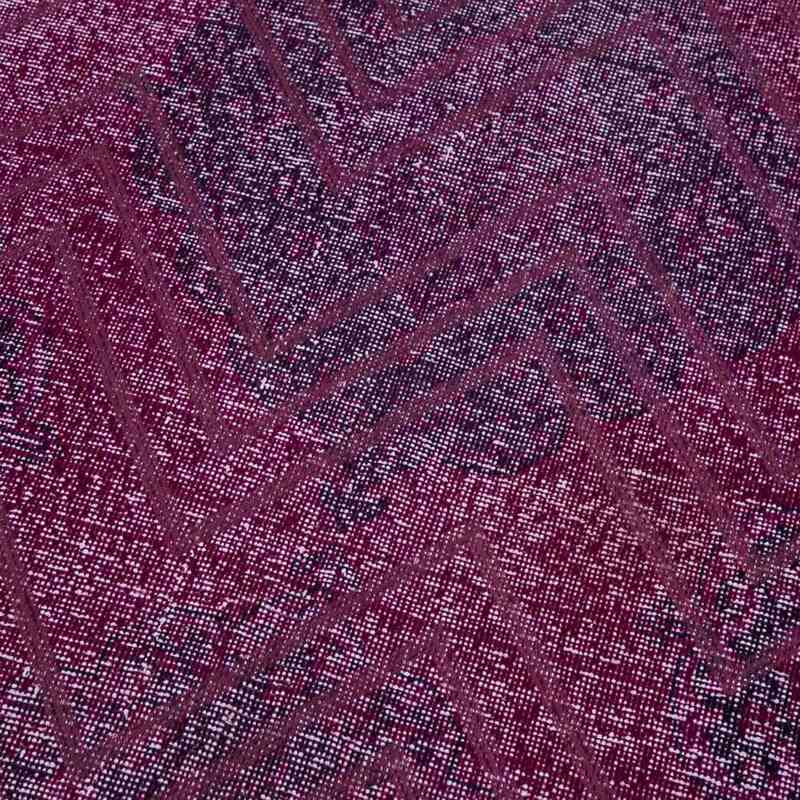 Púrpura Alfombra Turca bordada sobre teñida vintage - 148 cm x 414 cm - K0038698