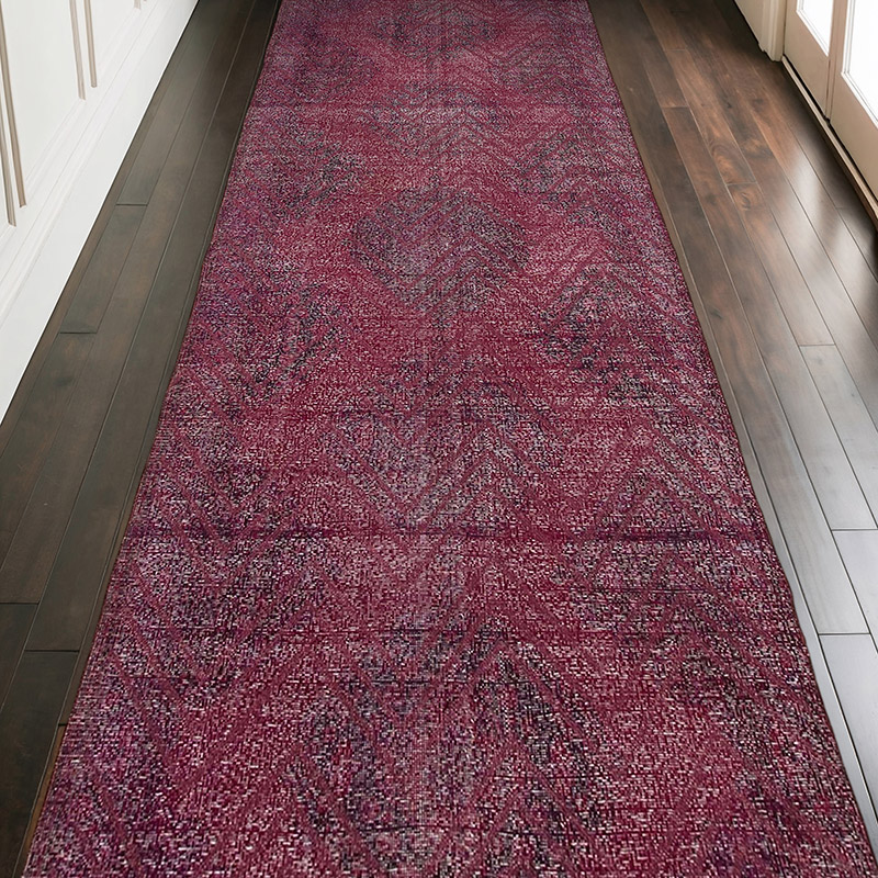 Alfombra Turca bordada sobre teñida vintage - 148 cm x 414 cm - K0038698