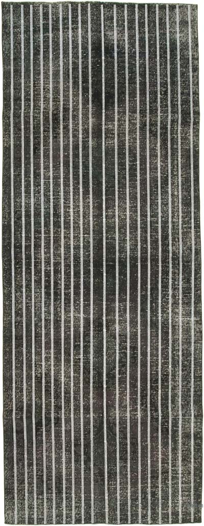 İşlemeli ve Boyalı El Dokuma Vintage Halı - 141 cm x 384 cm